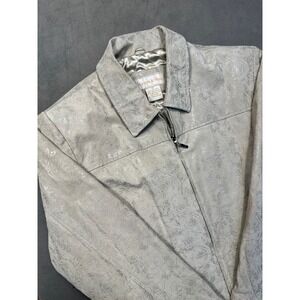 Monroe & Main Women's Textured Rose Print Suede Jacket Size XXLCream White